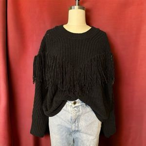 Oversized fringe sweater
